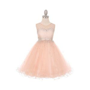 CINDERELLA COUTURE Illusion Sparkling Party Dress Multisizes 5029